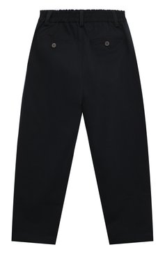 Детские хлопковые брюки DAL LAGO темно-синего цвета, арт. W107/9510/4-6 | Фото 2 (Случай: Повседневный; Материал сплава: Проставлено; Нос: Не проставлено; Материал внешний: Хлопок)