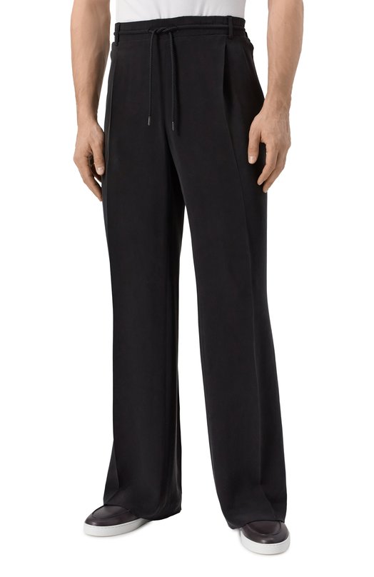 Шелковые брюки Jacob Lee MWP005SS25-SB Чёрный  MWP005SS25-SB Фото 3