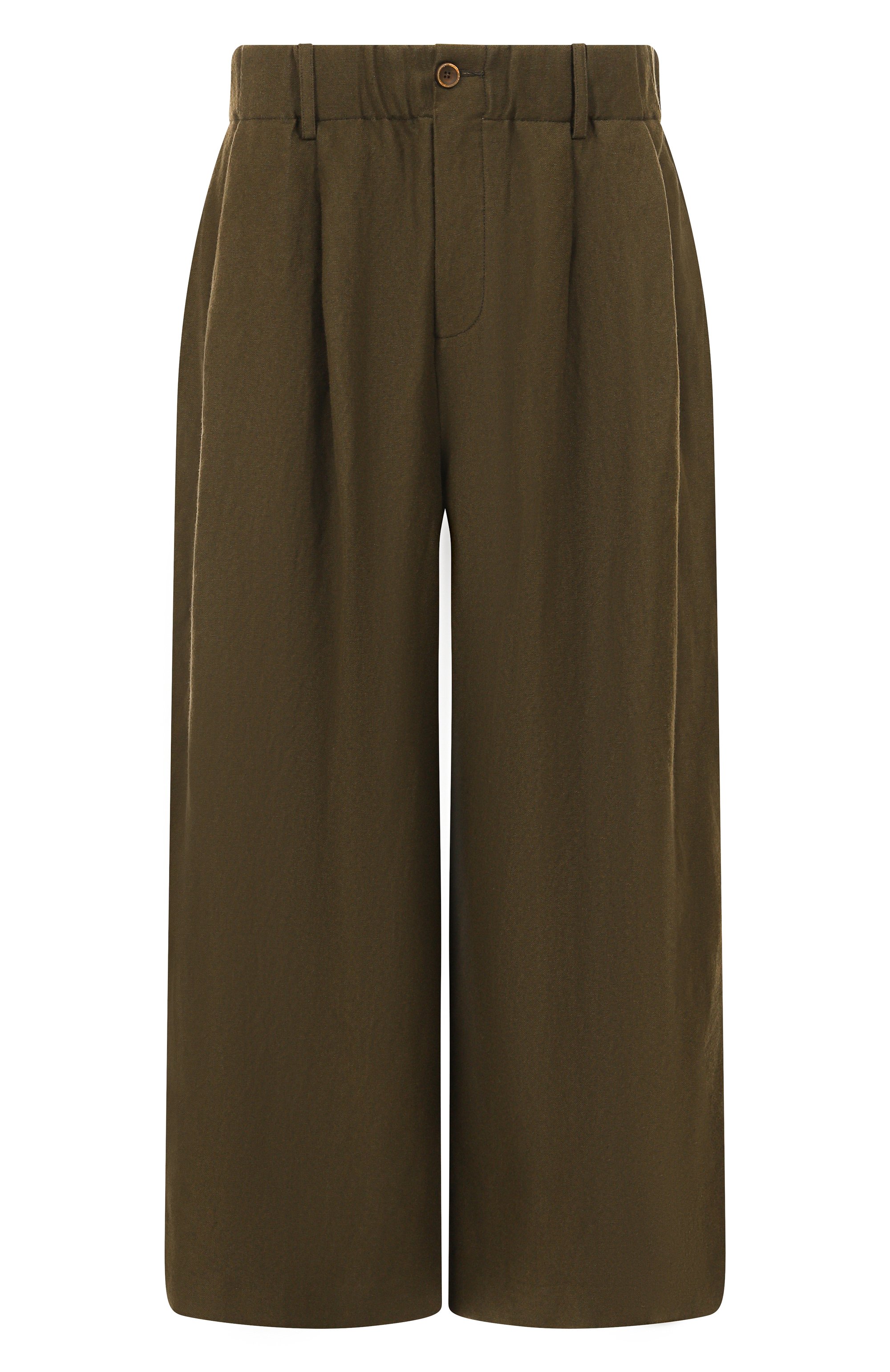 Брюки изо льна и шерсти UMA WANG хаки цвета по цене 129500 руб., арт. UM3523, фото 1 Брюки изо льна и шерсти UMA WANG, арт. UM3523, фото 1