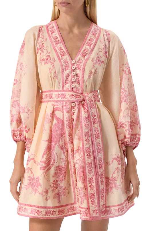 Льняное платье Zimmermann 3500DSS252 Кремовый  3500DSS252 Фото 3