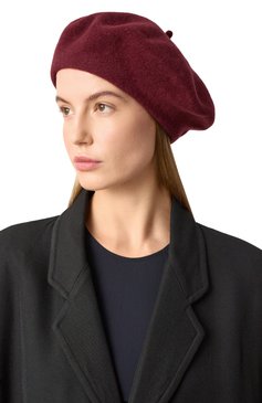 Женский шерстяной берет MAISON MARGIELA бордового цвета, арт. S50TC0075/M13115 | Фото 2 (Нос: Не проставлено; Материал: Текстиль, Шерсть)