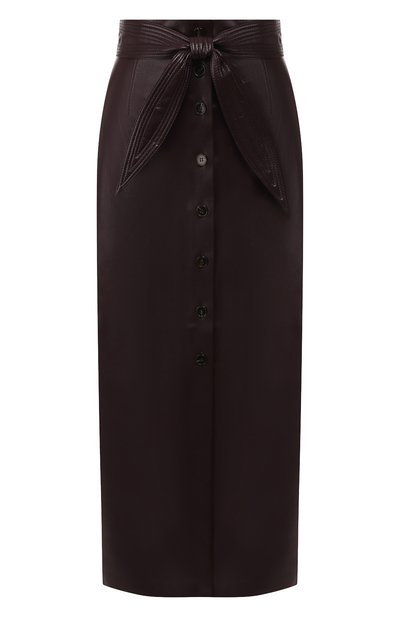 Юбка с поясом NANUSHKA, арт. ARFEN_AUBERGINE_VEGAN LEATHER, фото 1