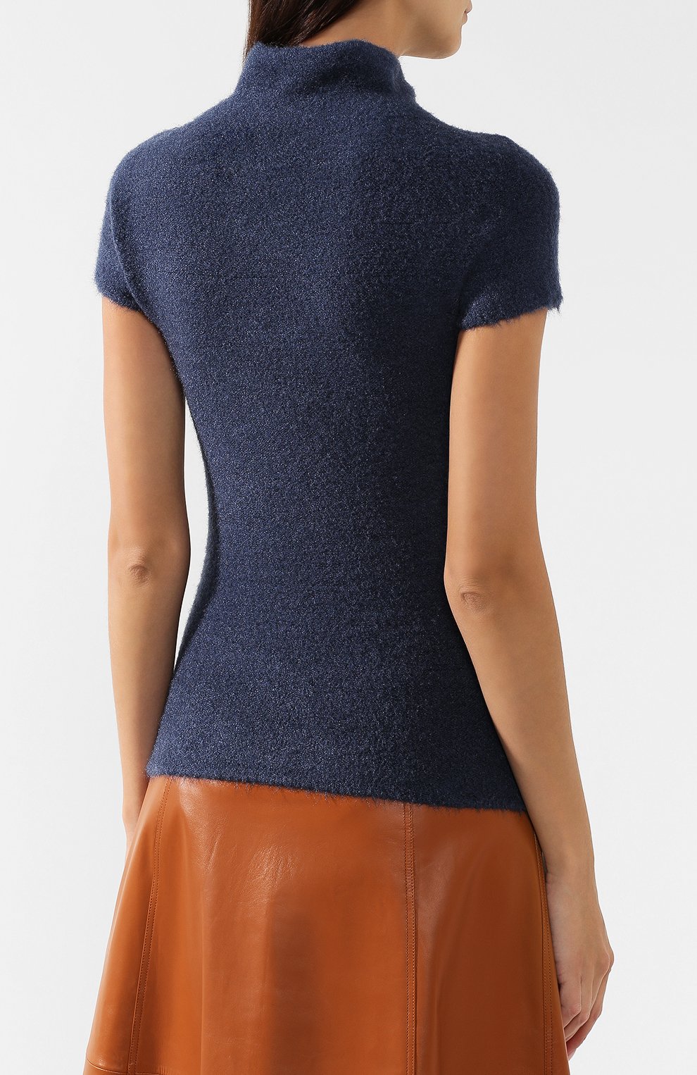 Топ из вискозы GIORGIO ARMANI темно-синего цвета по цене 57950 руб., арт. 6GAMA4/AMA9Z, фото 4 Топ из вискозы GIORGIO ARMANI, арт. 6GAMA4/AMA9Z, фото 4