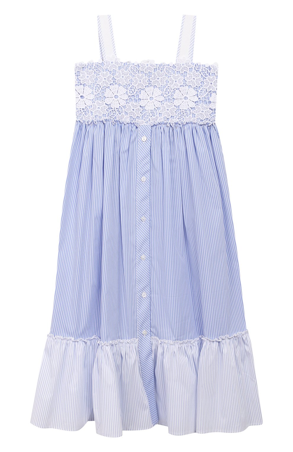 Хлопковый сарафан ERMANNO SCERVINO голубого цвета по цене 21400 руб., арт. 44 I AB24 PRI/4-8, фото 1 Хлопковый сарафан ERMANNO SCERVINO, арт. 44 I AB24 PRI/4-8, фото 1