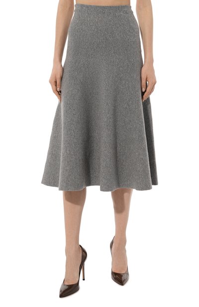 Юбка из шерсти и вискозы VALENTINO серого цвета по цене 293500 руб., арт. 3B3KG03U84P, фото 3 Юбка из шерсти и вискозы VALENTINO, арт. 3B3KG03U84P, фото 3
