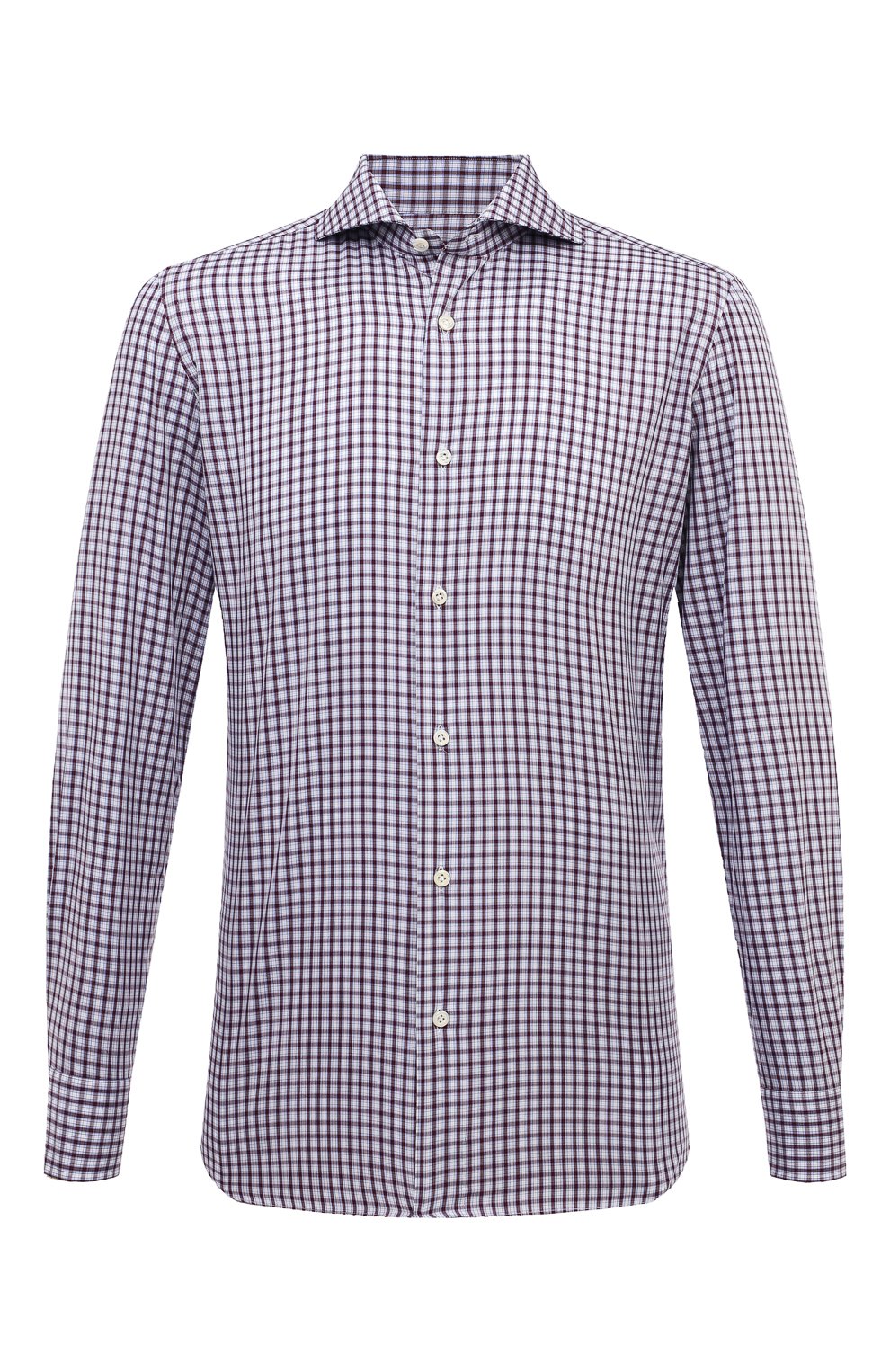 Хлопковая рубашка GIAMPAOLO фиолетового цвета по цене 32950 руб., арт. 908/41211, фото 1 Хлопковая рубашка GIAMPAOLO, арт. 908/41211, фото 1