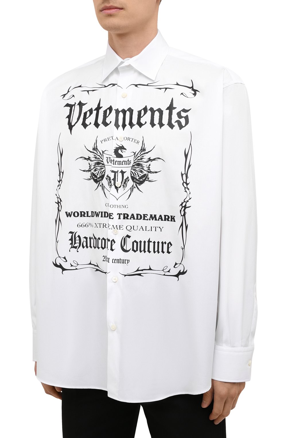 Хлопковая рубашка VETEMENTS, арт. UA52SH500W 1005/M, фото 3