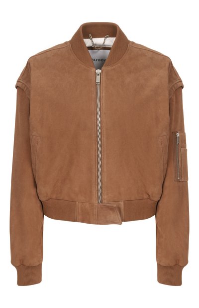 Женская замшевый бомбер HALFBOY, арт. HS261WL084 LT006/B0MBER CR0P