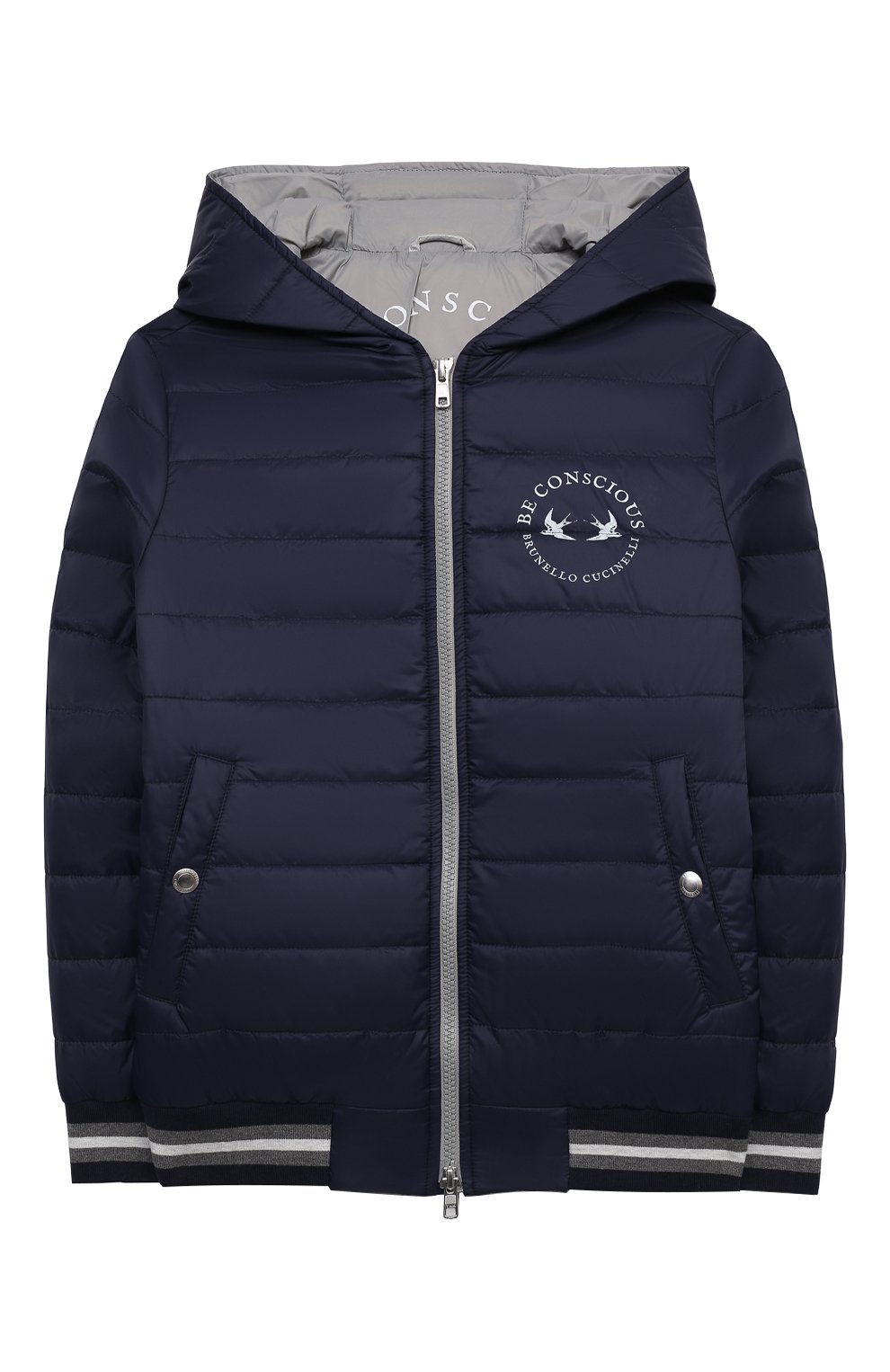 Куртка с капюшоном BRUNELLO CUCINELLI синего цвета по цене 99500 руб., арт. BR405J306B, фото 1 Куртка с капюшоном BRUNELLO CUCINELLI, арт. BR405J306B, фото 1