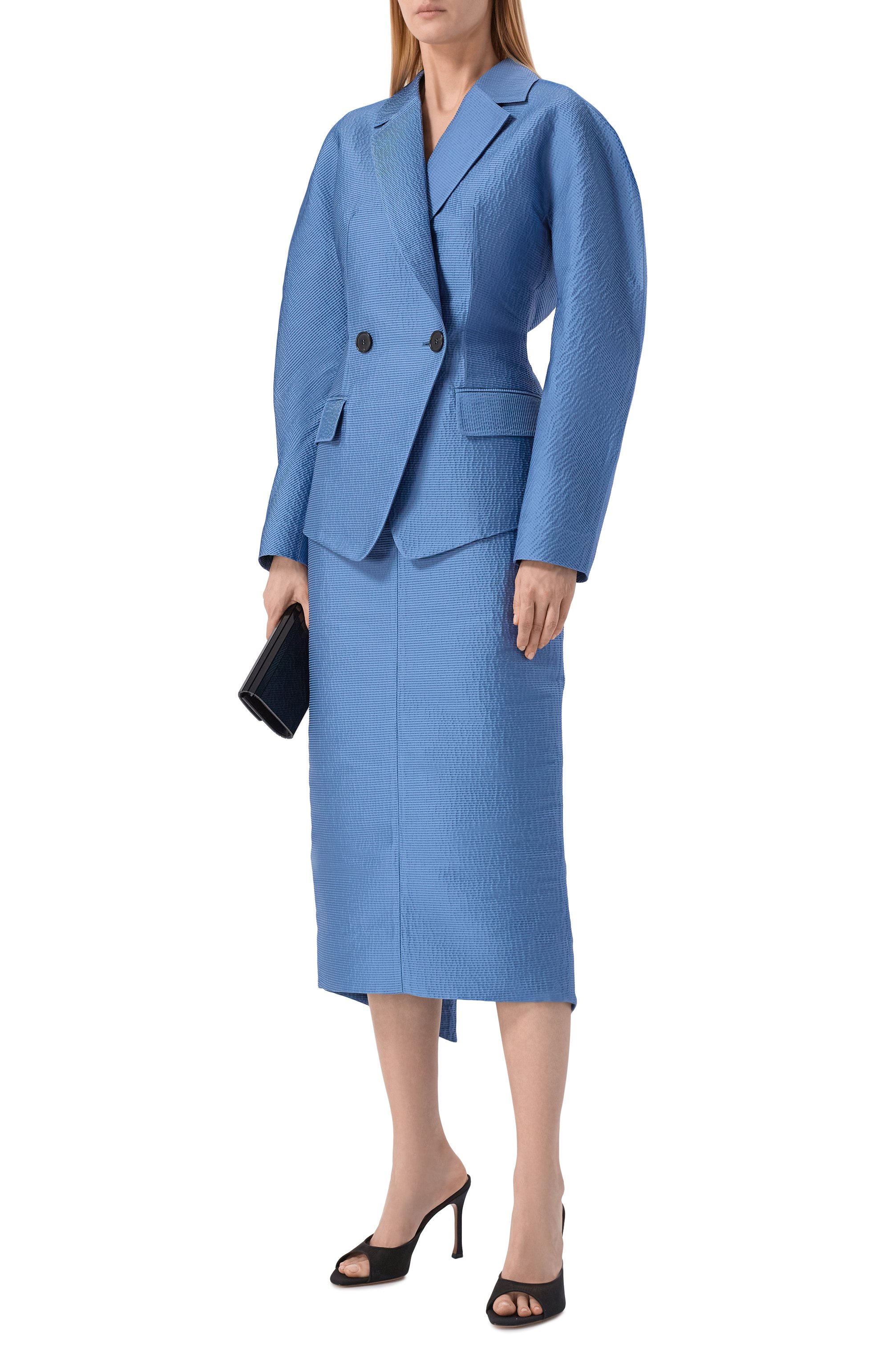Жакет LANVIN голубого цвета по цене 374500 руб., арт. RW-JA0059-6256-E26, фото 2 Жакет LANVIN, арт. RW-JA0059-6256-E26, фото 2