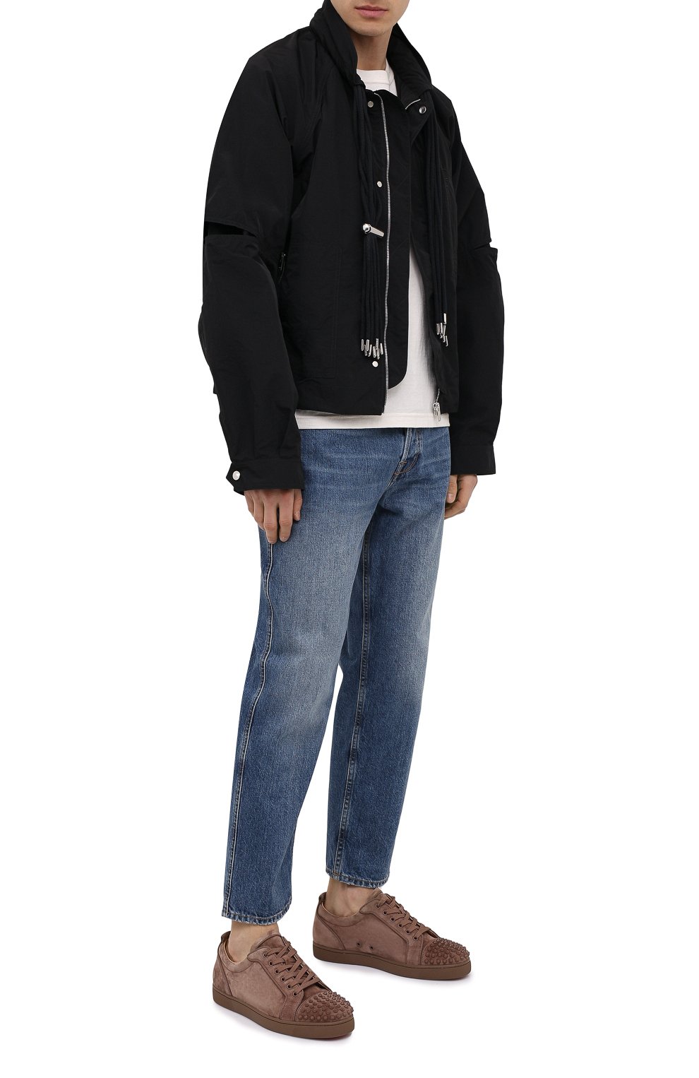 Замшевые кеды louis junior spike CHRISTIAN LOUBOUTIN, арт. 3160934/L0UIS JUNI0R SPIKES 0RLAT0 FLAT, фото 2