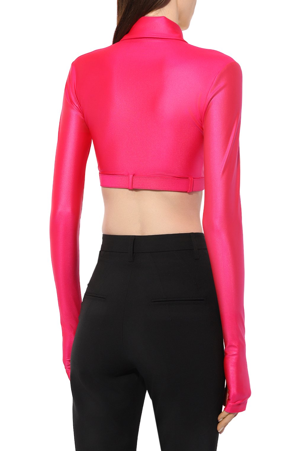 Атласная рубашка VERSACE JEANS COUTURE фуксия цвета по цене 34150 руб., арт. 74HAH214/J0062, фото 4 Атласная рубашка VERSACE JEANS COUTURE, арт. 74HAH214/J0062, фото 4