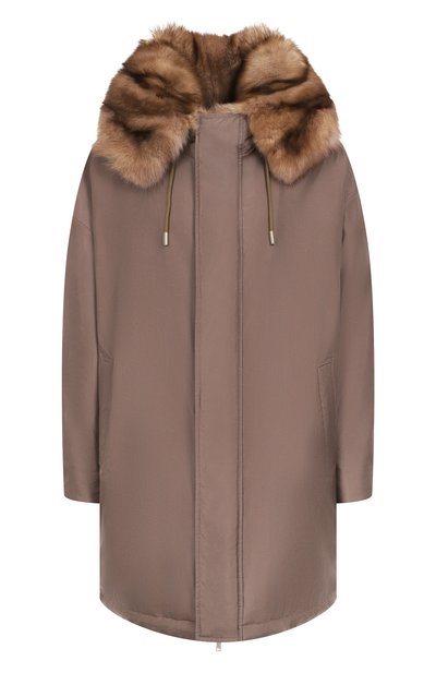 Женская шелковая куртка с отделкой из соболя MVST, арт. M25.1PW.0004L/72392 SABLE