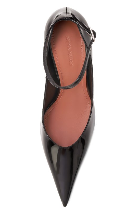 Кожаные туфли Anok 105 Amina Muaddi AN0K PUMP/PATENT Чёрный  AN0K PUMP/PATENT Фото 6