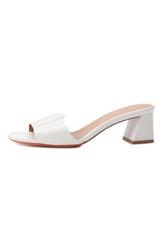 Женские кожаные мюли SANTONI белого цвета, арт. WHNG71467HA2NKED | Фото 4 (Каблук высота: Низкий; Материал внешний: Натуральная кожа; Подошва: Плоская; Материал внутренний: Натуральная кожа; Каблук тип: Устойчивый)