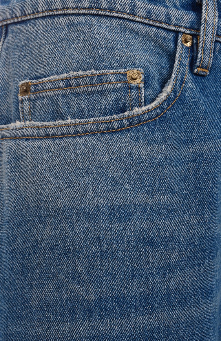 Мужские джинсы GOLDEN GOOSE DELUXE BRAND синего цвета, арт. GMP01636.P000621 | Фото 6 (Материал внешний: Хлопок, Деним; Длина (брюки, джинсы): Стандартные; Кросс-КТ: Деним; Детали: Делаве; Силуэт М (брюки): Широкие; Стили: Повседневный)