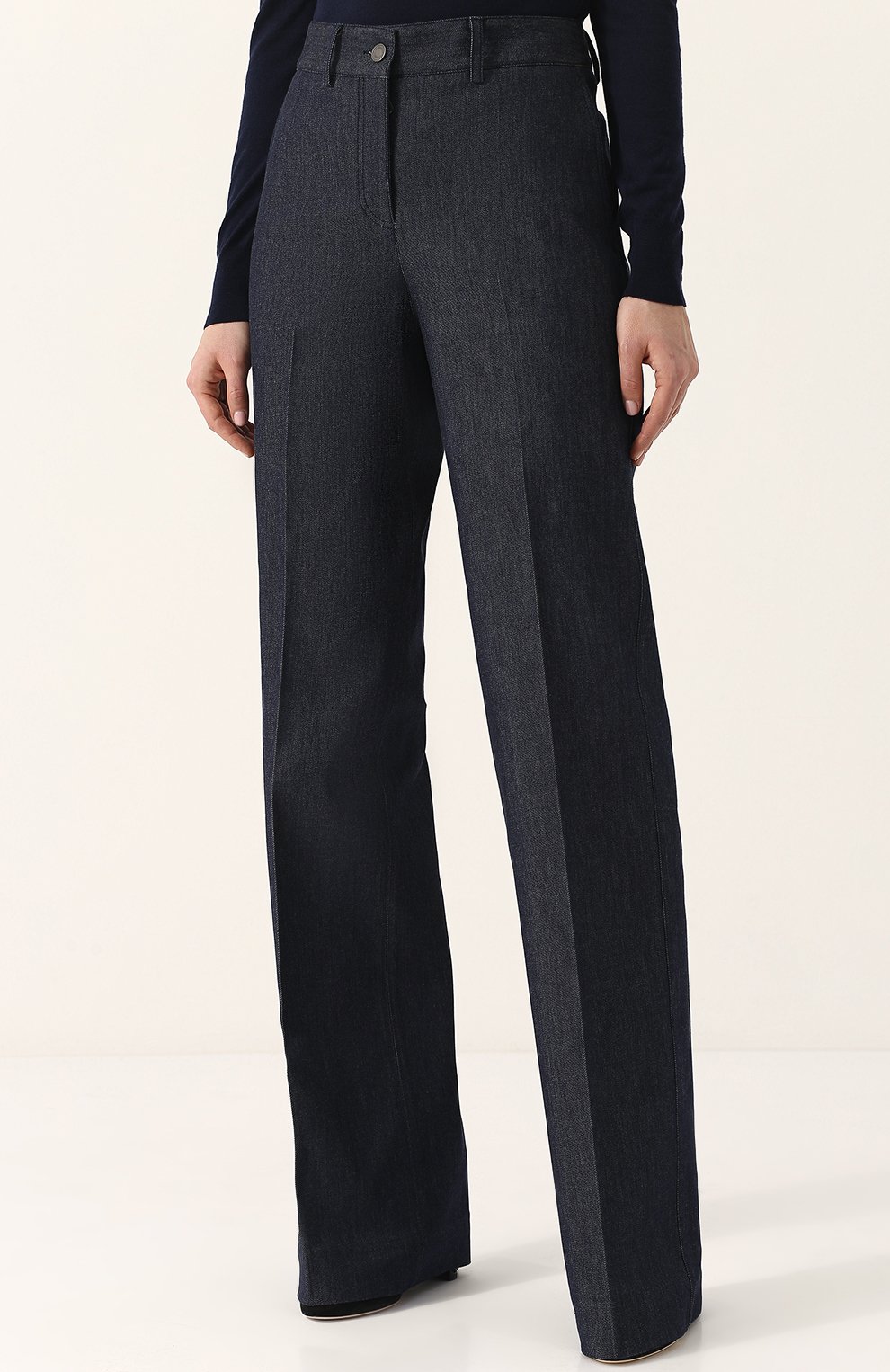 Однотонные джинсы прямого кроя со стрелками BOTTEGA VENETA, арт. 498997/VELJ0, фото 3