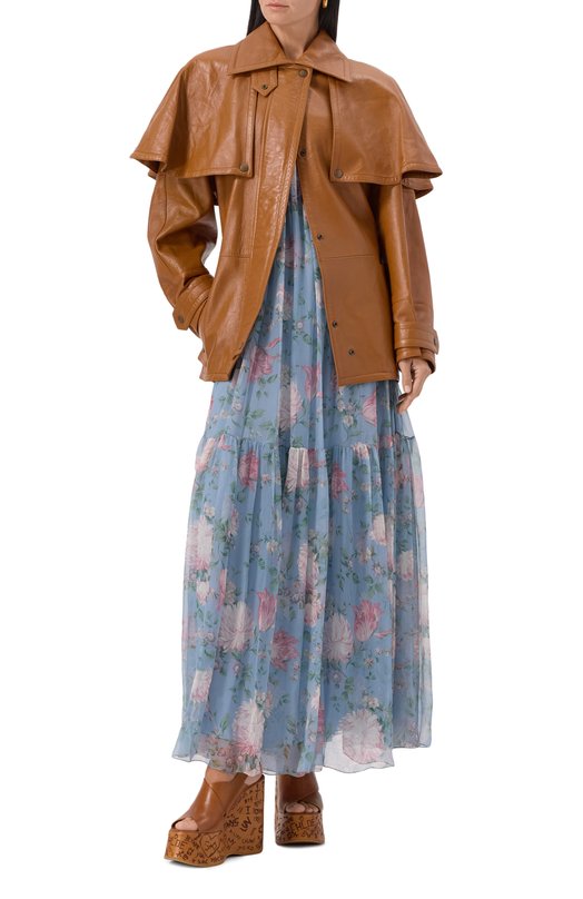 Шелковое платье Chloé CH25UR055459 Голубой  CH25UR055459 Фото 2