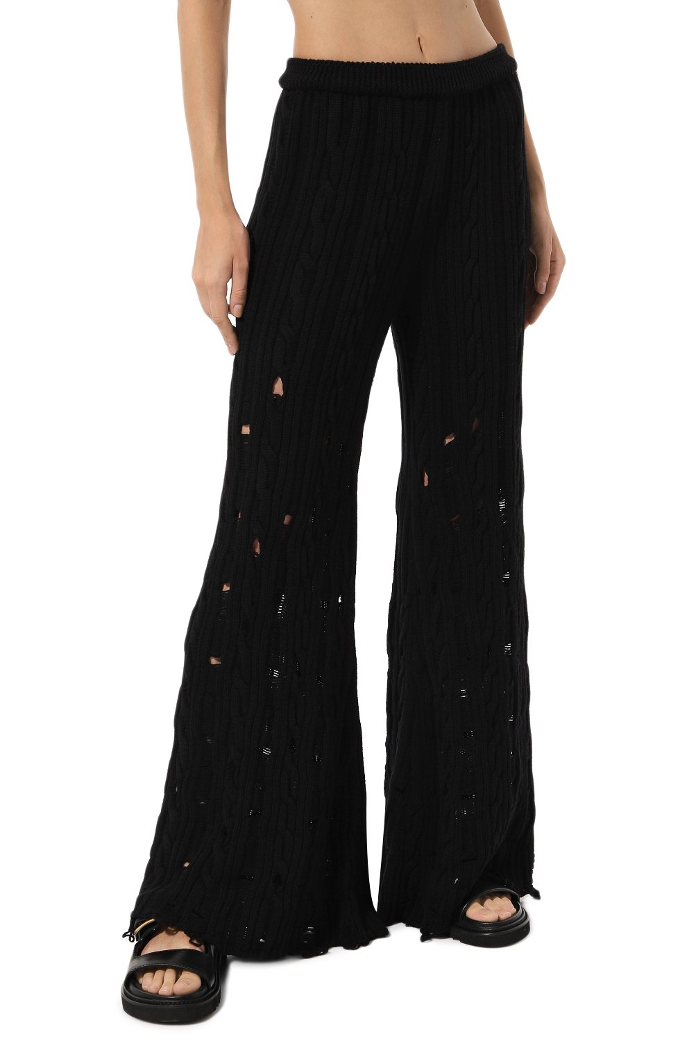 Шерстяные брюки AND THE BRAND черного цвета по цене 55050 руб., арт. W24-P030-0702-900, фото 3 Шерстяные брюки AND THE BRAND, арт. W24-P030-0702-900, фото 3