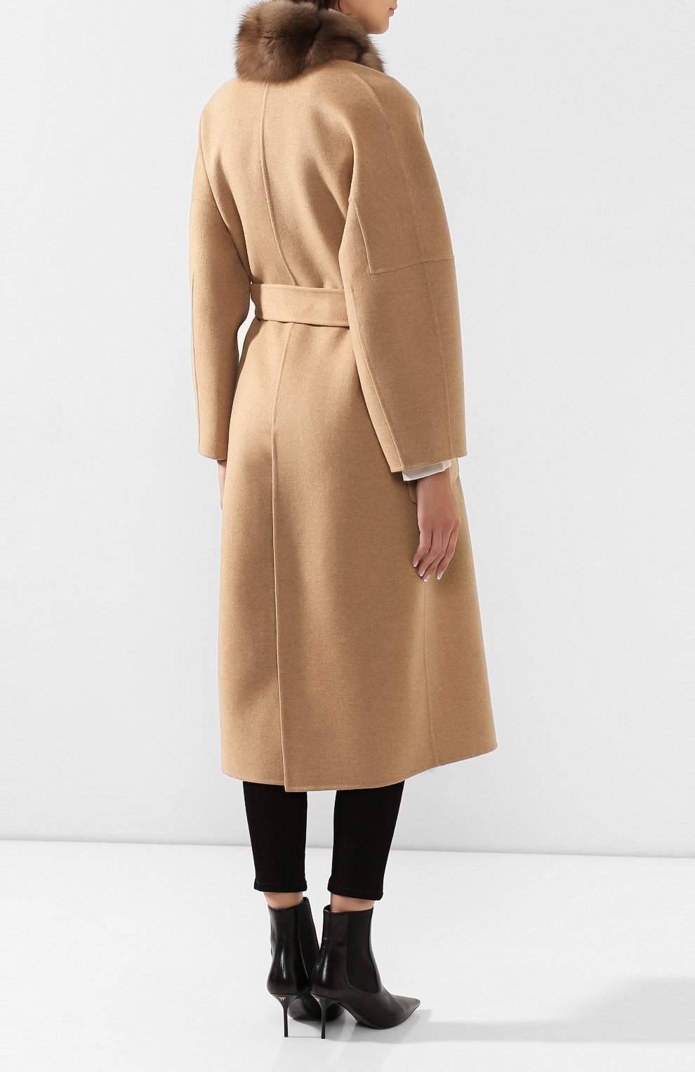 Пальто с меховой отделкой KITON, арт. D48640DX04R72, фото 4