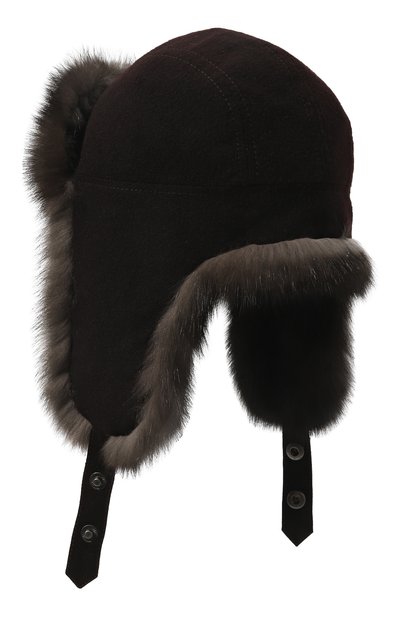 Кашемировая шапка-ушанка с мехом соболя BLACK SABLE, арт. BS-47CF8, фото 2