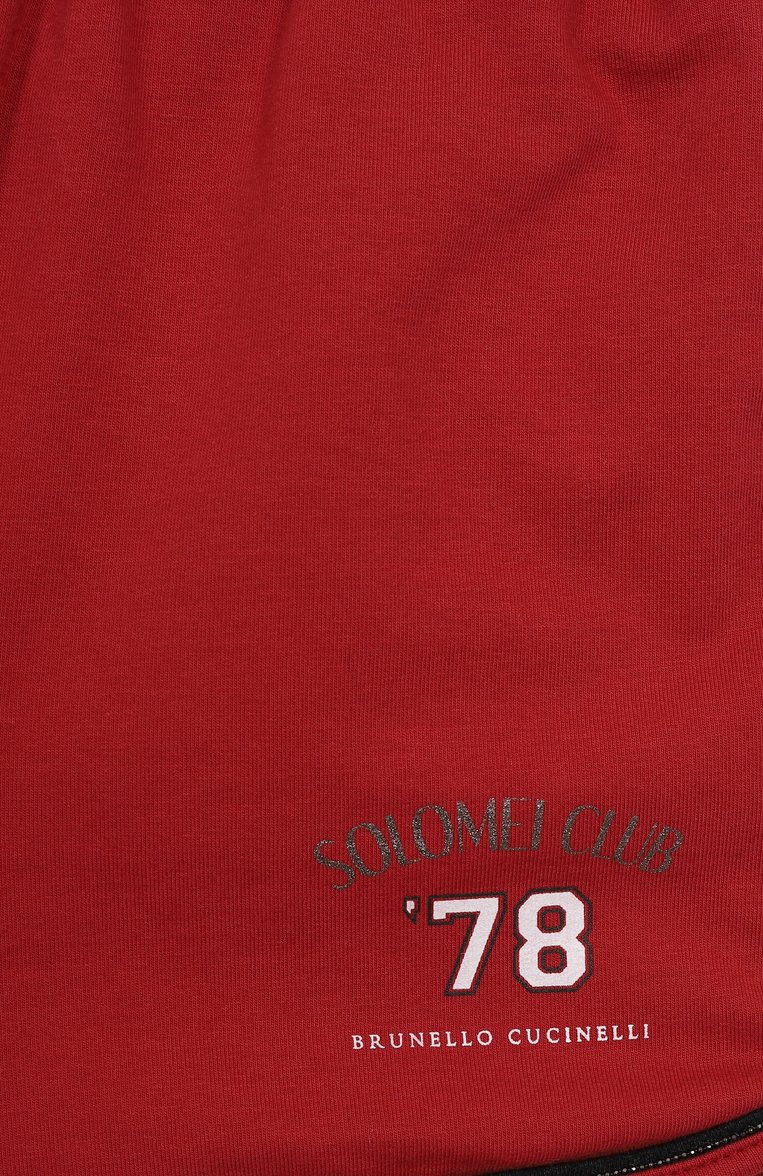 Детские хлопковые шорты BRUNELLO CUCINELLI красного цвета, арт. BH827E648A | Фото 3 (Нос: Не проставлено; Материал внешний: Хлопок; Случай: Повседневный; Девочки Кросс-КТ: Шорты-спорт; Автоматизация состава: Проставлено; Ростовка о�дежда: 5 лет | 110 см, 6 лет | 116 см)