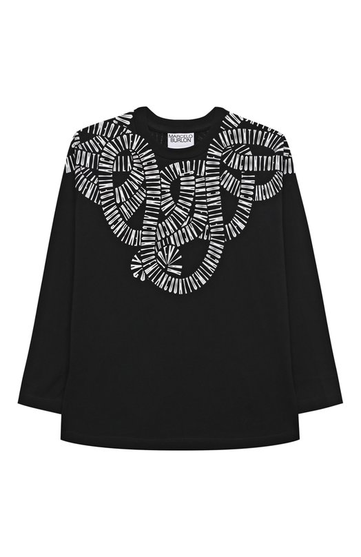 

Хлопковый лонгслив Marcelo Burlon Kids of Milan, Чёрный