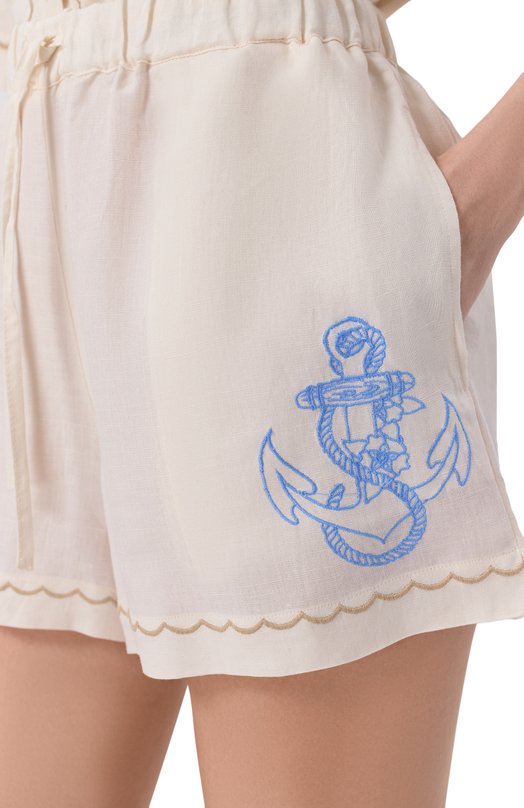 Шорты из вискозы и льна Sea Level SL9140SK Кремовый  SL9140SK Фото 5