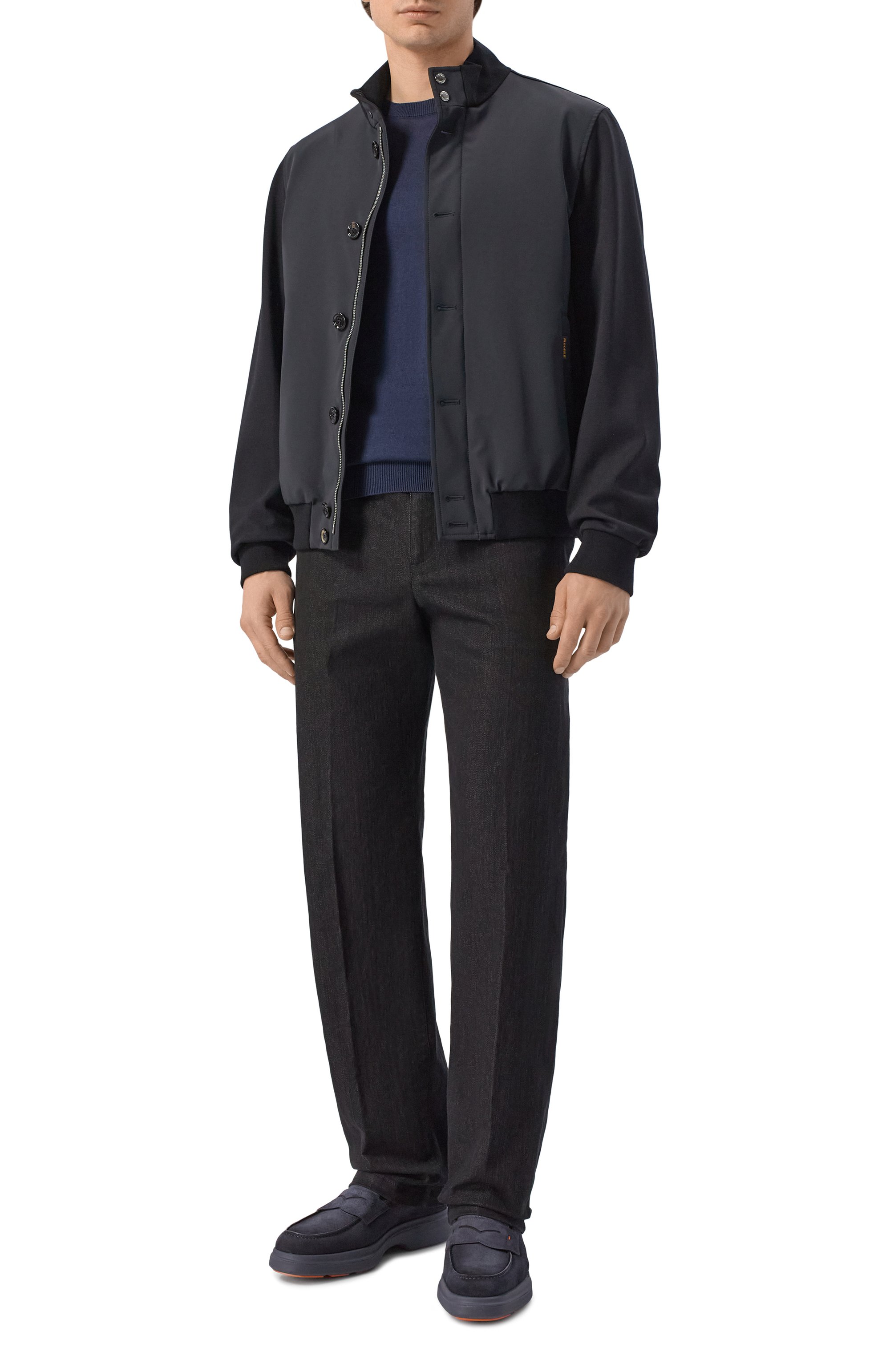 Замшевые пенни-лоферы SANTONI, арт. MGEG19238BLASR0V, фото 2