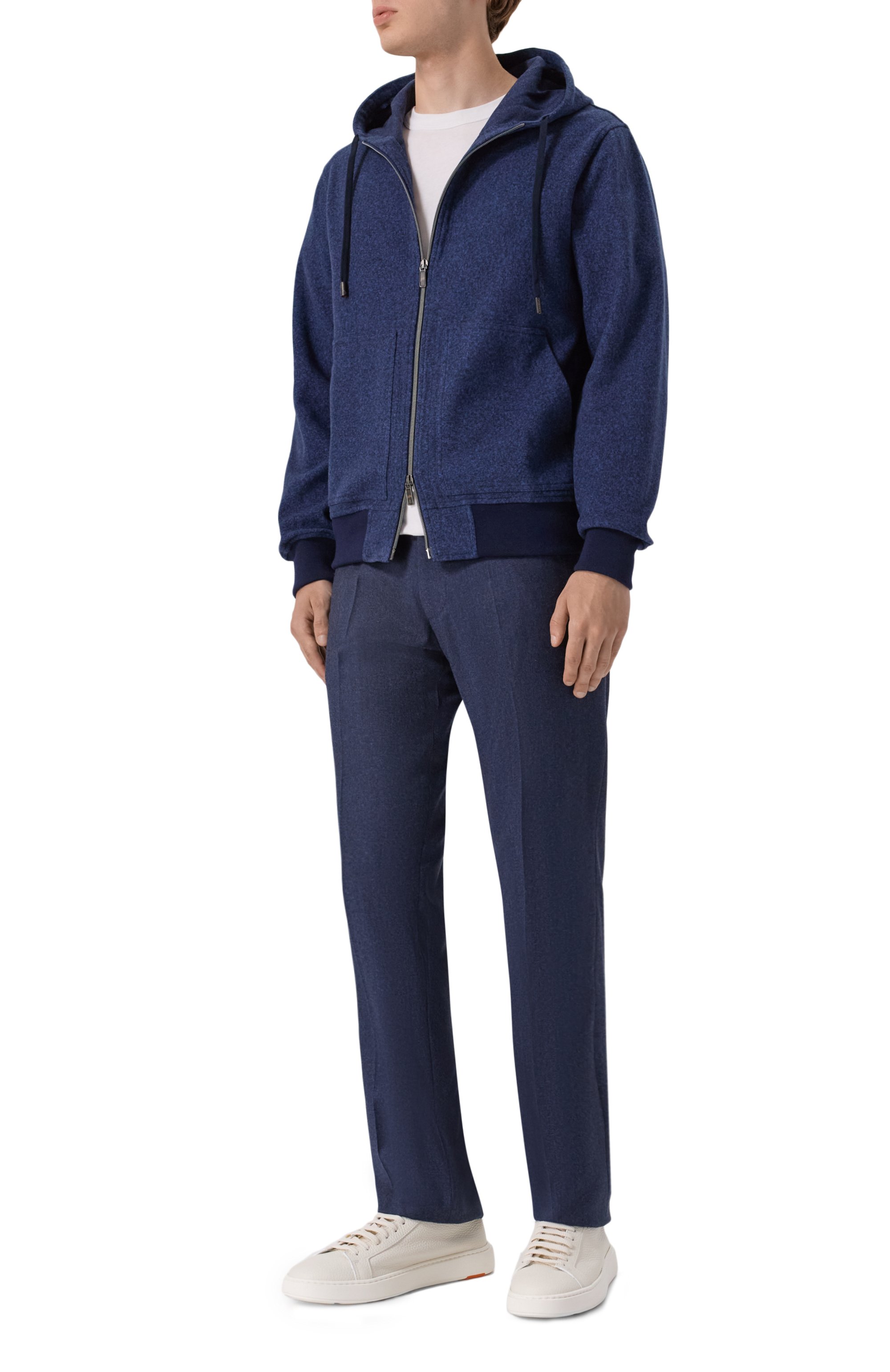 Толстовка из хлопка и шерсти CAPOBIANCO синего цвета по цене 94600 руб., арт. 19M409.FS00., фото 2 Толстовка из хлопка и шерсти CAPOBIANCO, арт. 19M409.FS00., фото 2