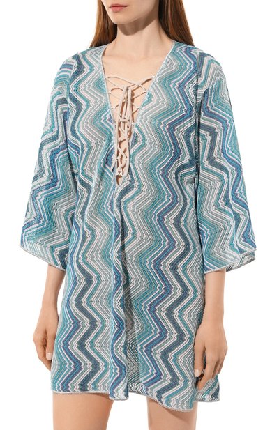 Туника из вискозы MISSONI голубого цвета по цене 78150 руб., арт. MC23SQ08/BR00XK, фото 3 Туника из вискозы MISSONI, арт. MC23SQ08/BR00XK, фото 3