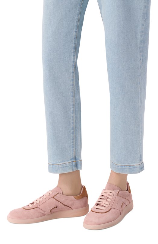 Замшевые кеды Santoni WBPG61463D0TTUBY Розовый  WBPG61463D0TTUBY Фото 2