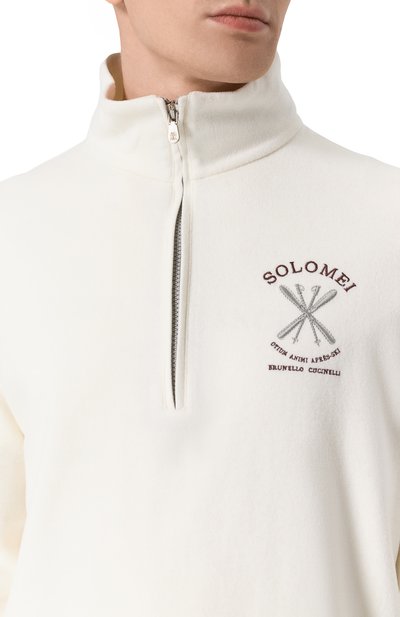 Анорак из кашемира и хлопка BRUNELLO CUCINELLI кремового цвета по цене 270500 руб., арт. MM840KT60, фото 5 Анорак из кашемира и хлопка BRUNELLO CUCINELLI, арт. MM840KT60, фото 5