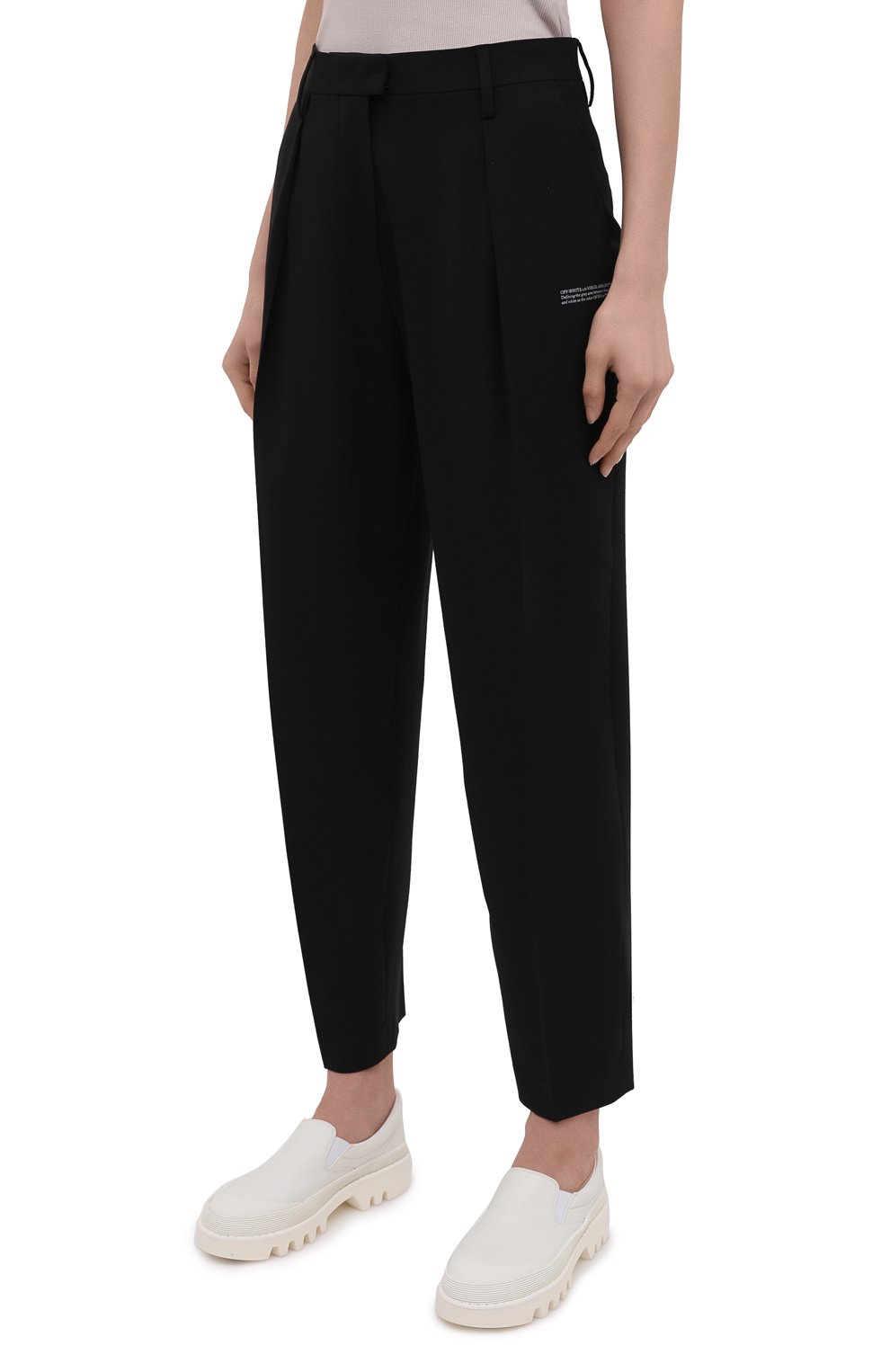 Брюки OFF-WHITE черного цвета по цене 63150 руб., арт. 0WCA129S21FAB001, фото 3 Брюки OFF-WHITE, арт. 0WCA129S21FAB001, фото 3