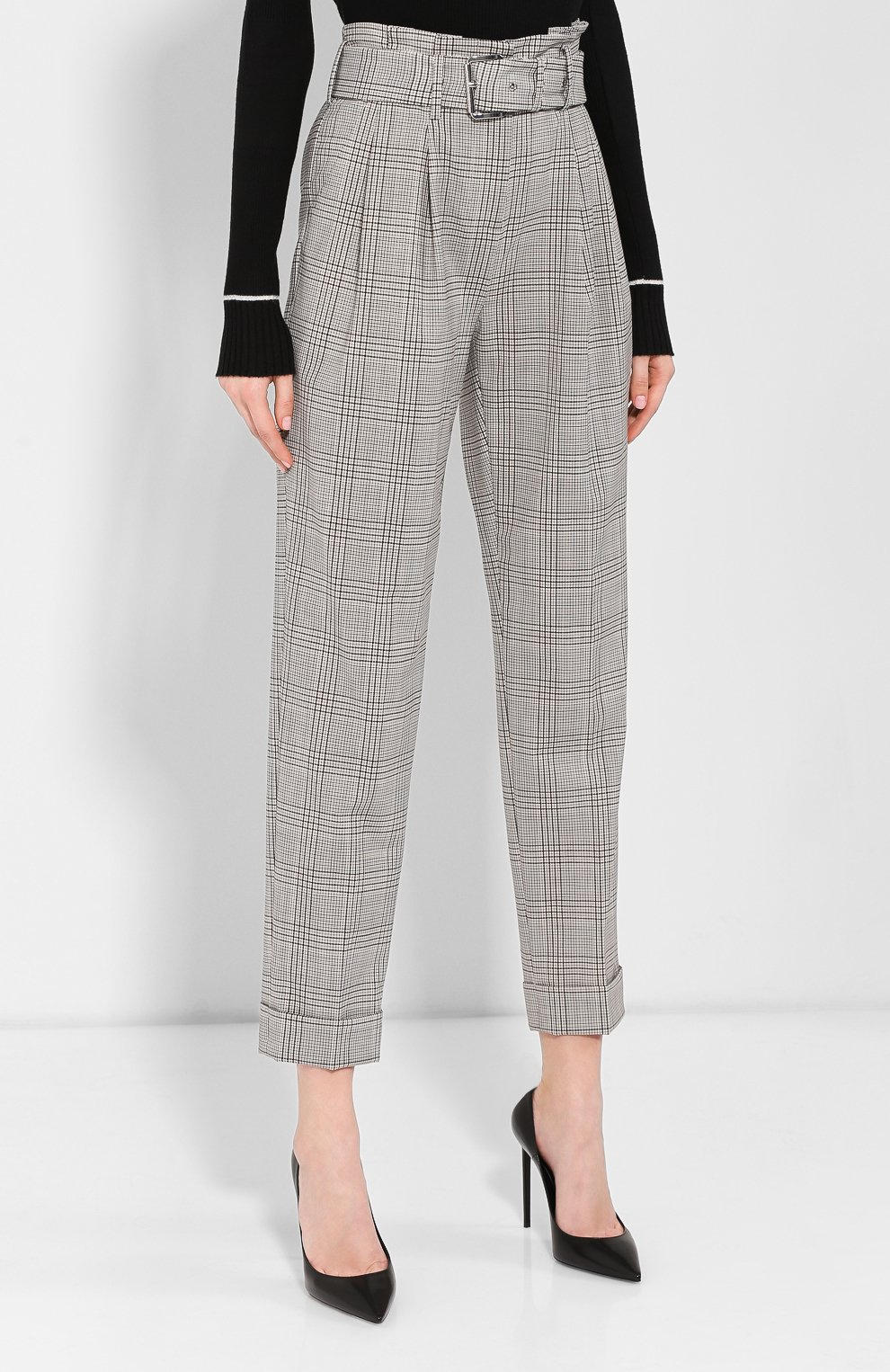 Шерстяные брюки MICHAEL MICHAEL KORS серого цвета по цене 19950 руб., арт. MU93H6KBSM, фото 3 Шерстяные брюки MICHAEL MICHAEL KORS, арт. MU93H6KBSM, фото 3