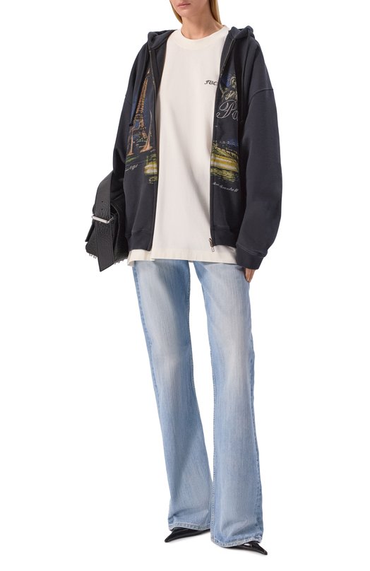 Хлопковая футболка VETEMENTS ME76TR188V/1200 LIGHT JERSEY Кремовый  ME76TR188V/1200 LIGHT JERSEY Фото 2