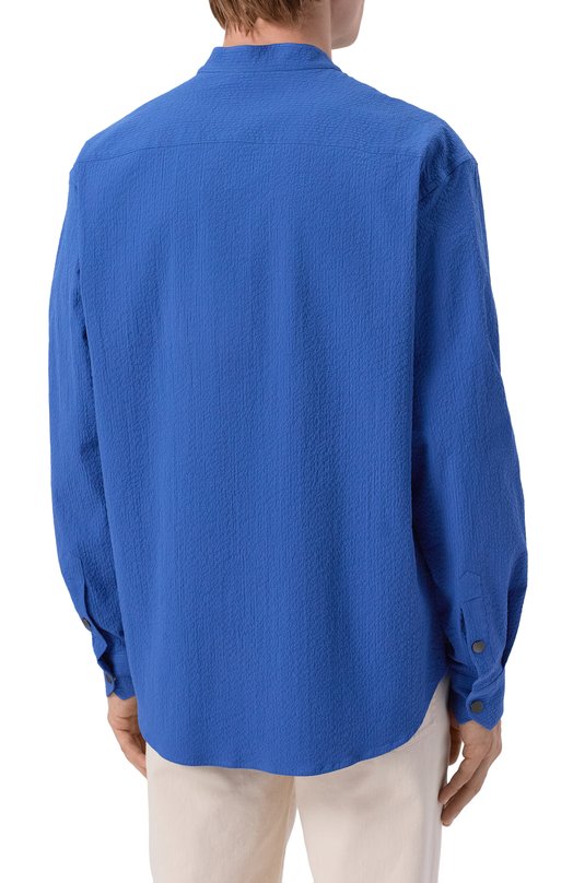 Хлопковая рубашка MVST M26.2PM.B020/F133 SEERSUCKER Синий  M26.2PM.B020/F133 SEERSUCKER Фото 4