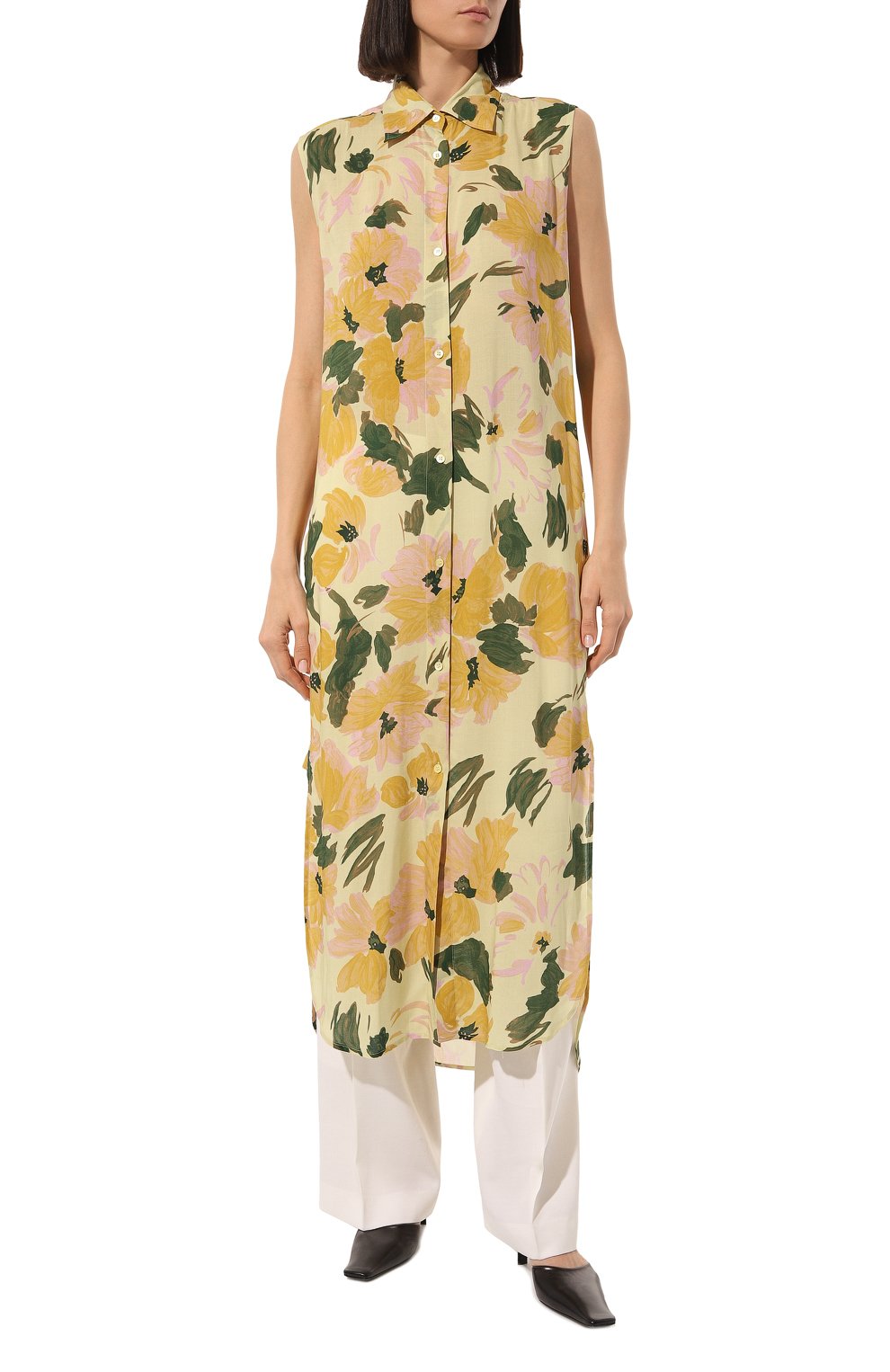 Платье из вискозы DRIES VAN NOTEN желтого цвета по цене 79950 руб., арт. 231-011036-6268, фото 3 Платье из вискозы DRIES VAN NOTEN, арт. 231-011036-6268, фото 3