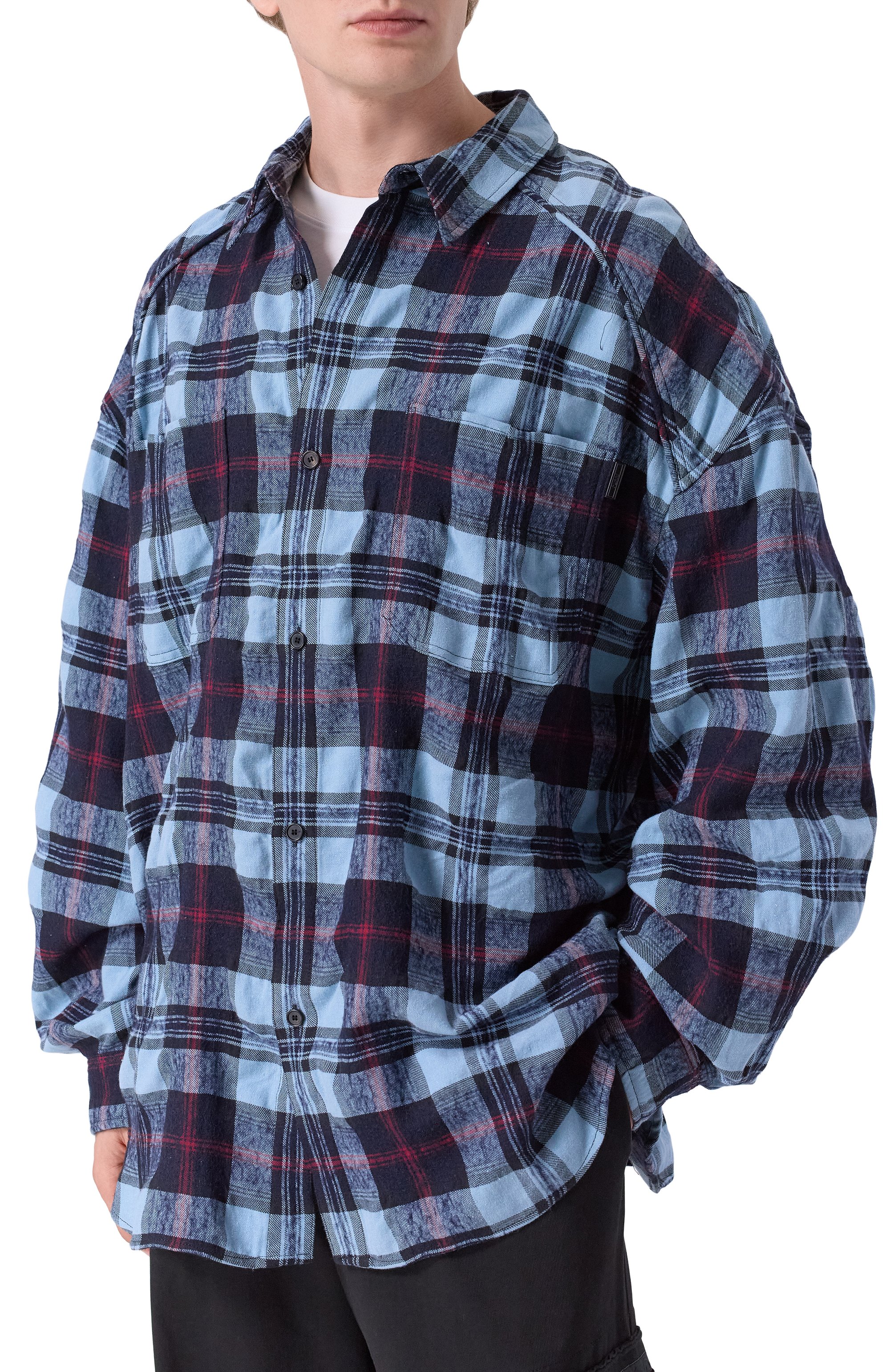 Рубашка из хлопка и шерсти JUUN.J синего цвета по цене 79200 руб., арт. JC5864P08P, фото 3 Рубашка из хлопка и шерсти JUUN.J, арт. JC5864P08P, фото 3