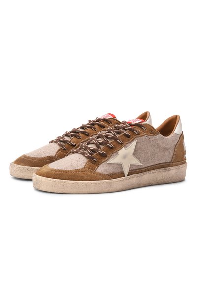 Мужские комбинированные кеды ball star GOLDEN GOOSE DELUXE BRAND, арт. GMF00117.F007947