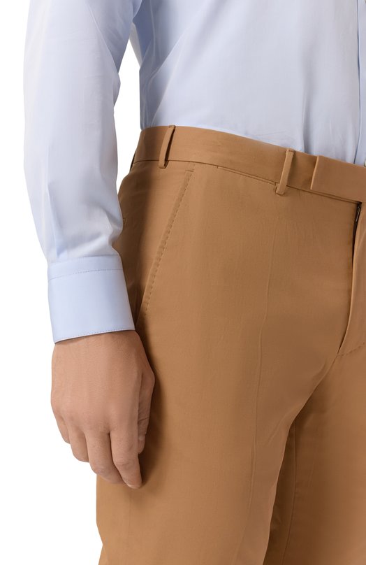 Хлопковые брюки Zegna 77TB12/R715F17A7 Бежевый  77TB12/R715F17A7 Фото 5