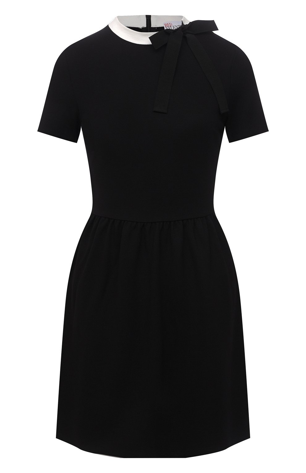 Платье из вискозы REDVALENTINO черного цвета по цене 48400 руб., арт. XR3MJ08X/6DP, фото 1 Платье из вискозы REDVALENTINO, арт. XR3MJ08X/6DP, фото 1