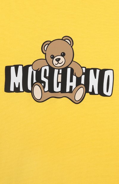 Хлопковая футболка MOSCHINO желтого цвета по цене 8995 руб., арт. HZM058/LAA03, фото 3 Хлопковая футболка MOSCHINO, арт. HZM058/LAA03, фото 3