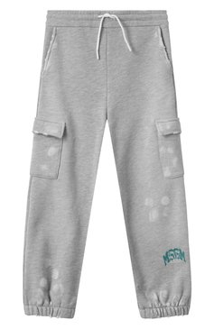 Детские хлопковые джоггеры MSGM KIDS серого цвета, арт. S5MSJBFP152 | Фото 1 (Материал сплава: Проставлено; Нос: Не проставлено; Мальчики Кросс-КТ: Джоггеры-одежда; Материал внешний: Хлопок; Ростовка одежда: 6 лет | 116 см, 12 лет | 152 см, 16 лет | 164 см, 8 лет | 128 см, 10 - 11 лет | 140 - 146см)