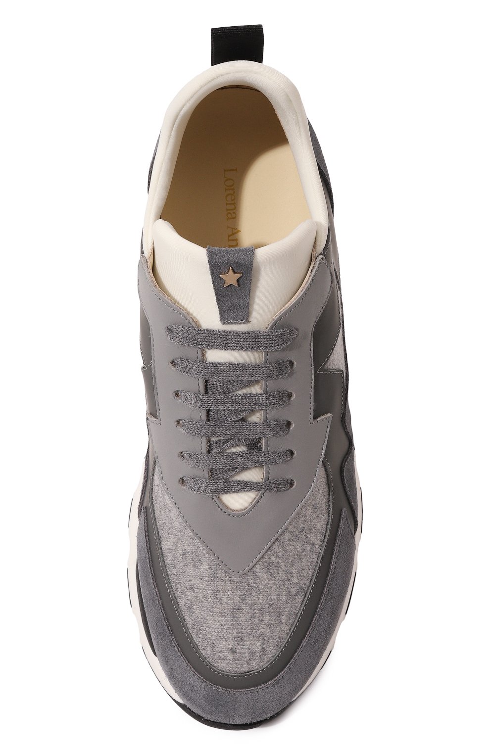 Комбинированные кроссовки iconic LORENA ANTONIAZZI серого цвета по цене 57750 руб., арт. A24209SC09L/4394, фото 6 Комбинированные кроссовки iconic LORENA ANTONIAZZI, арт. A24209SC09L/4394, фото 6