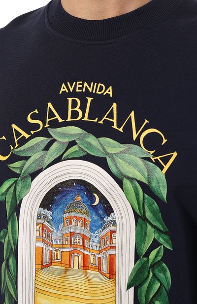 Хлопковый свитшот CASABLANCA темно-синего цвета по цене 49750 руб., арт. MS23-JTP-001-05, фото 5 Хлопковый свитшот CASABLANCA, арт. MS23-JTP-001-05, фото 5