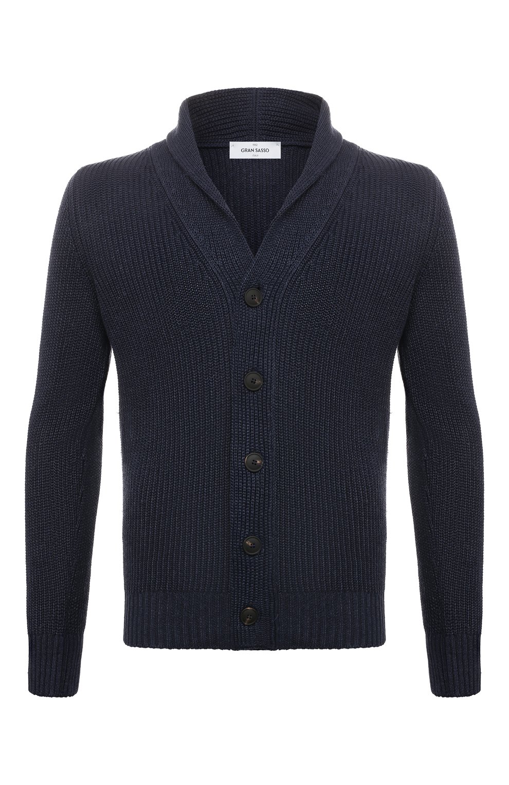 Кардиган изо льна и хлопка GRAN SASSO темно-синего цвета по цене 38850 руб., арт. 13168/18635, фото 1 Кардиган изо льна и хлопка GRAN SASSO, арт. 13168/18635, фото 1