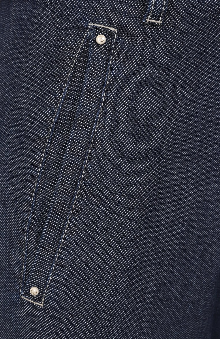 Женские джинсы GIORGIO ARMANI синего цвета, арт. GW000934/AF15303 | Фото 6 (Материал внешний: Хлопок, Деним; Длина (брюки, джинсы): Удлиненные; Детали: Вышивка; Силуэт Ж (брюки и джинсы): Широкие; Кросс-КТ: Деним; Стили: Кэжуэл)