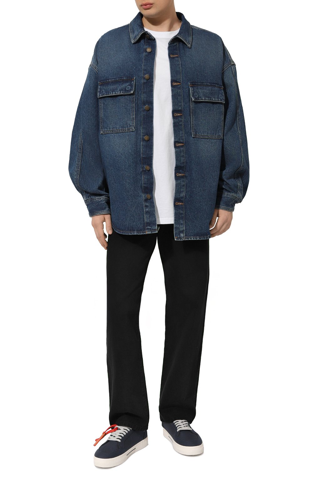 Текстильные кеды new low vulcanized OFF-WHITE темно-синего цвета по цене 35150 руб., арт. 0MIA293S24FAB001, фото 2 Текстильные кеды new low vulcanized OFF-WHITE, арт. 0MIA293S24FAB001, фото 2