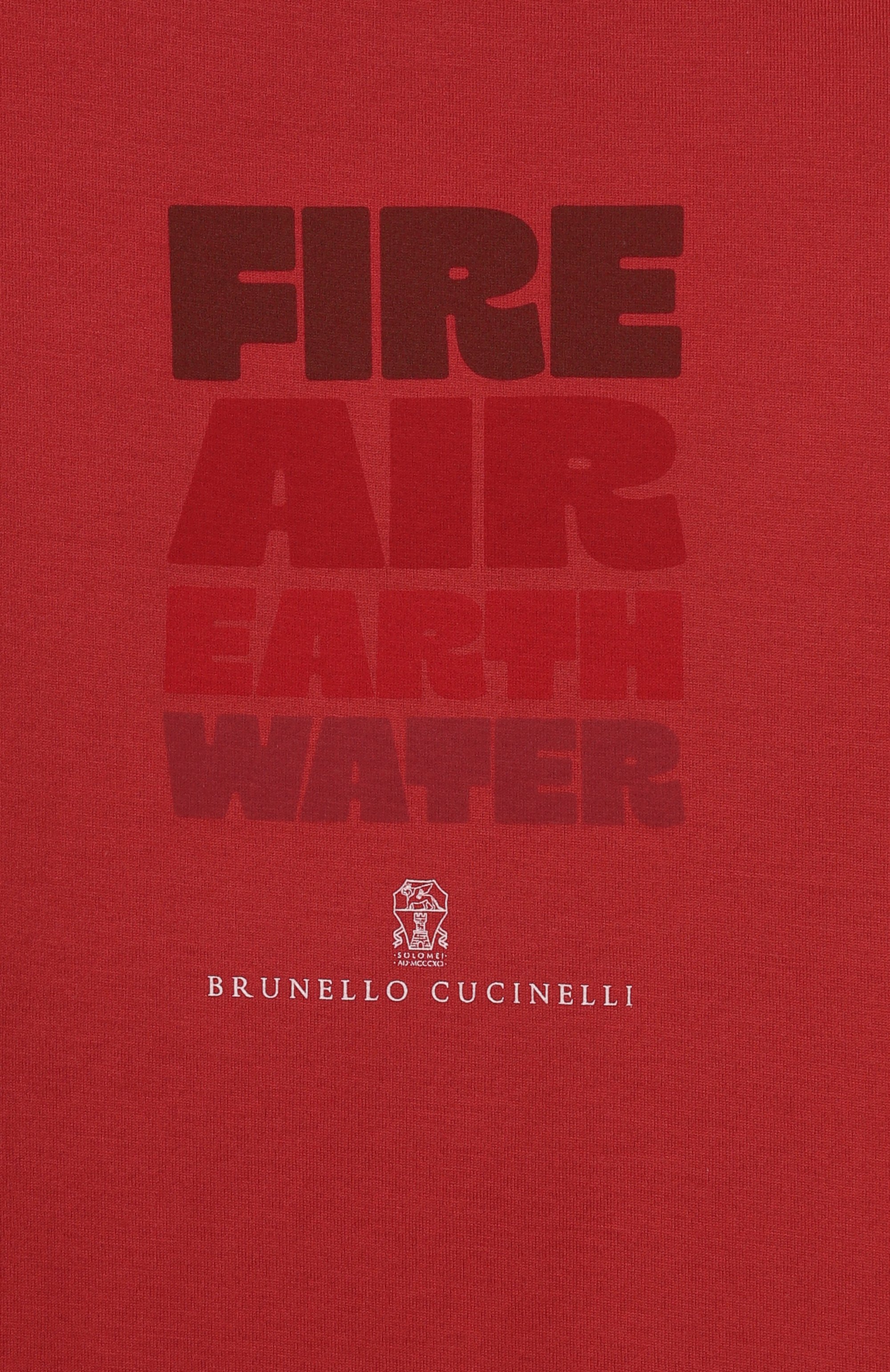 Хлопковая футболка BRUNELLO CUCINELLI красного цвета по цене 28750 руб., арт. B0B13T179B, фото 3 Хлопковая футболка BRUNELLO CUCINELLI, арт. B0B13T179B, фото 3